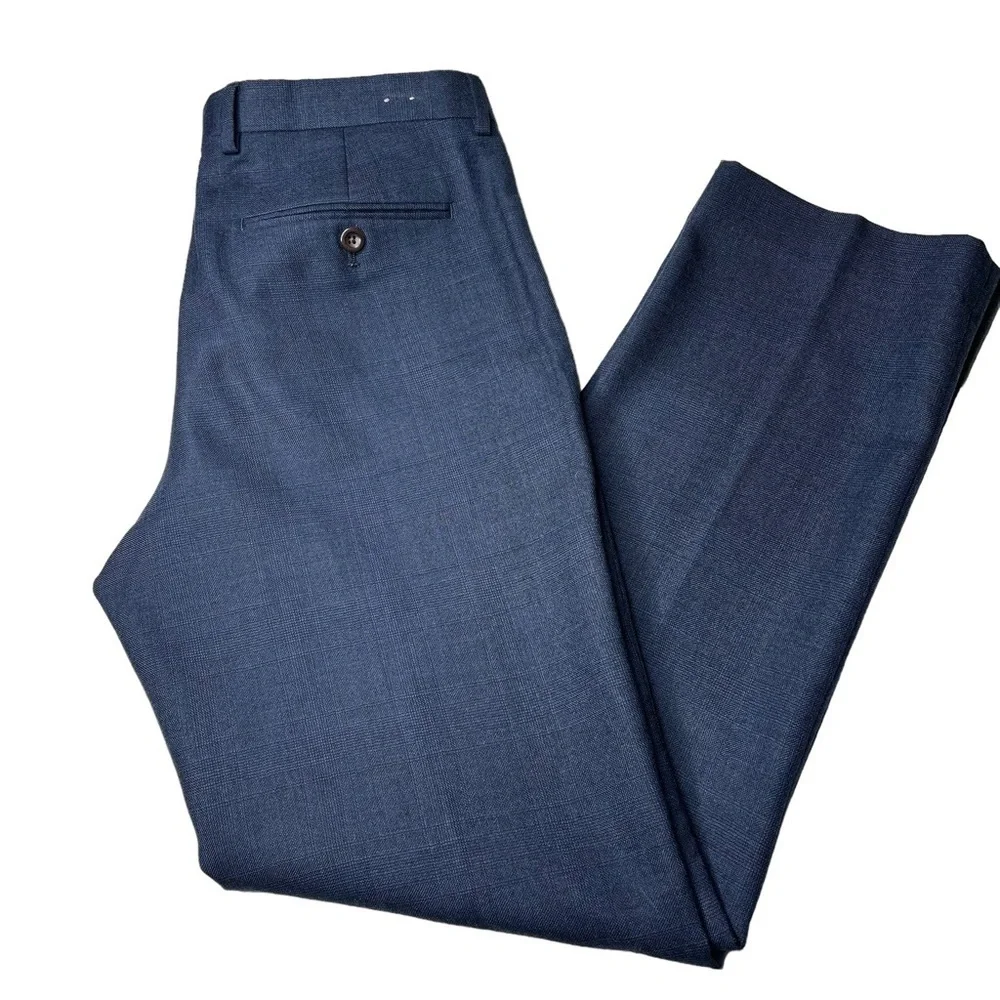 J. CREW BOWERY Classic Fit Navy Blue Wool Men's Dress Pants Trousers 33 …
